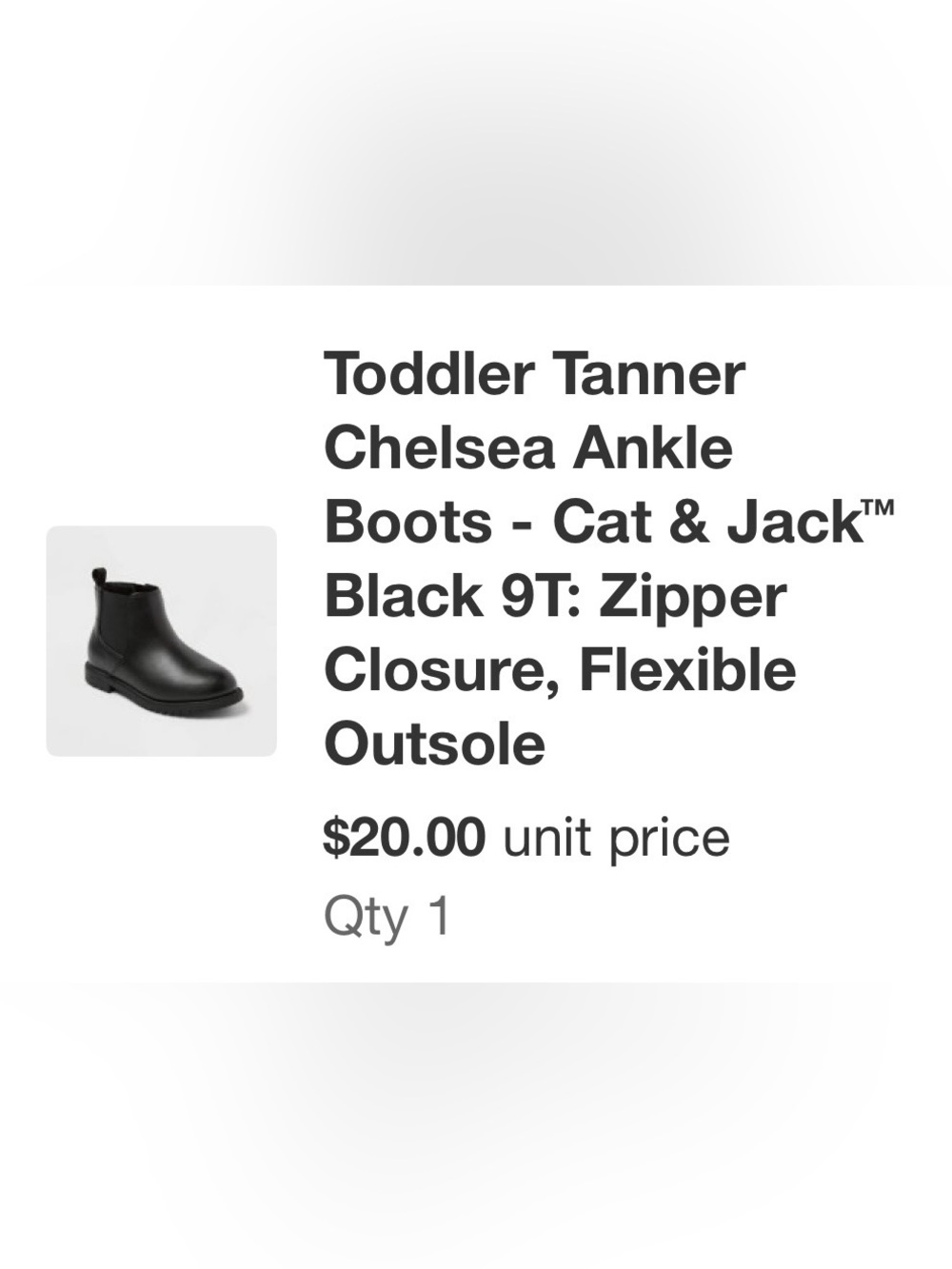 Cat & Jack Kids Black Chelsea Ankle Boots